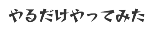 やるだけやってみた